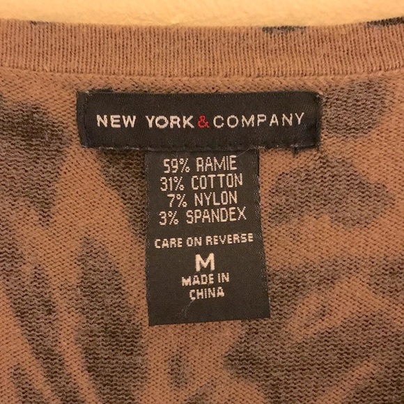 New York & Company Animal Print Cardigan, Brown, L - Picture 5 of 5